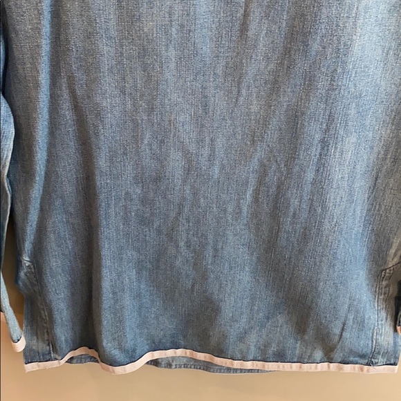 J Crew Denim Caftan Embroidered Tunic Size 00 - Picture 10 of 10